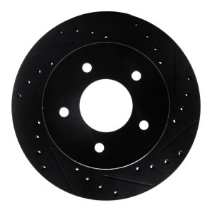 Chevrolet ASTRO Brake Rotor (1) - Front Right - R1 Concepts - Drilled & Slotted - Black - `90-`02